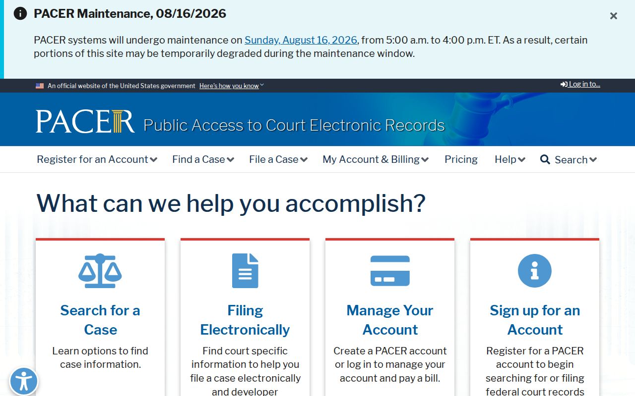Ben Lomond court docket comparison with federal PACER access