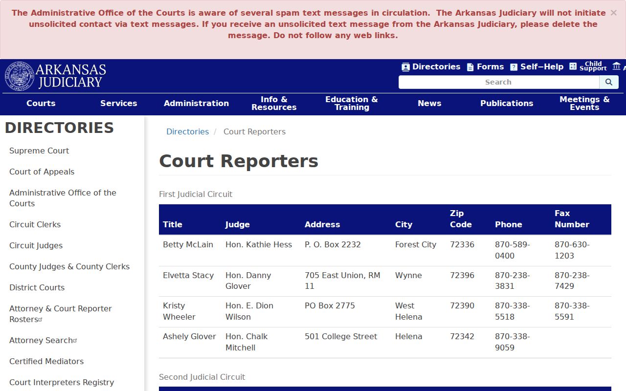 Sevier County court records court reporter directory